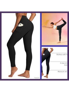 High Waisted Tummy Control Leggings with Pockets Workout Yoga Pants